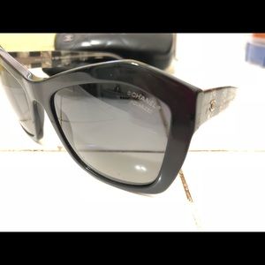 Chanel 5296 black sunglasses lace detail